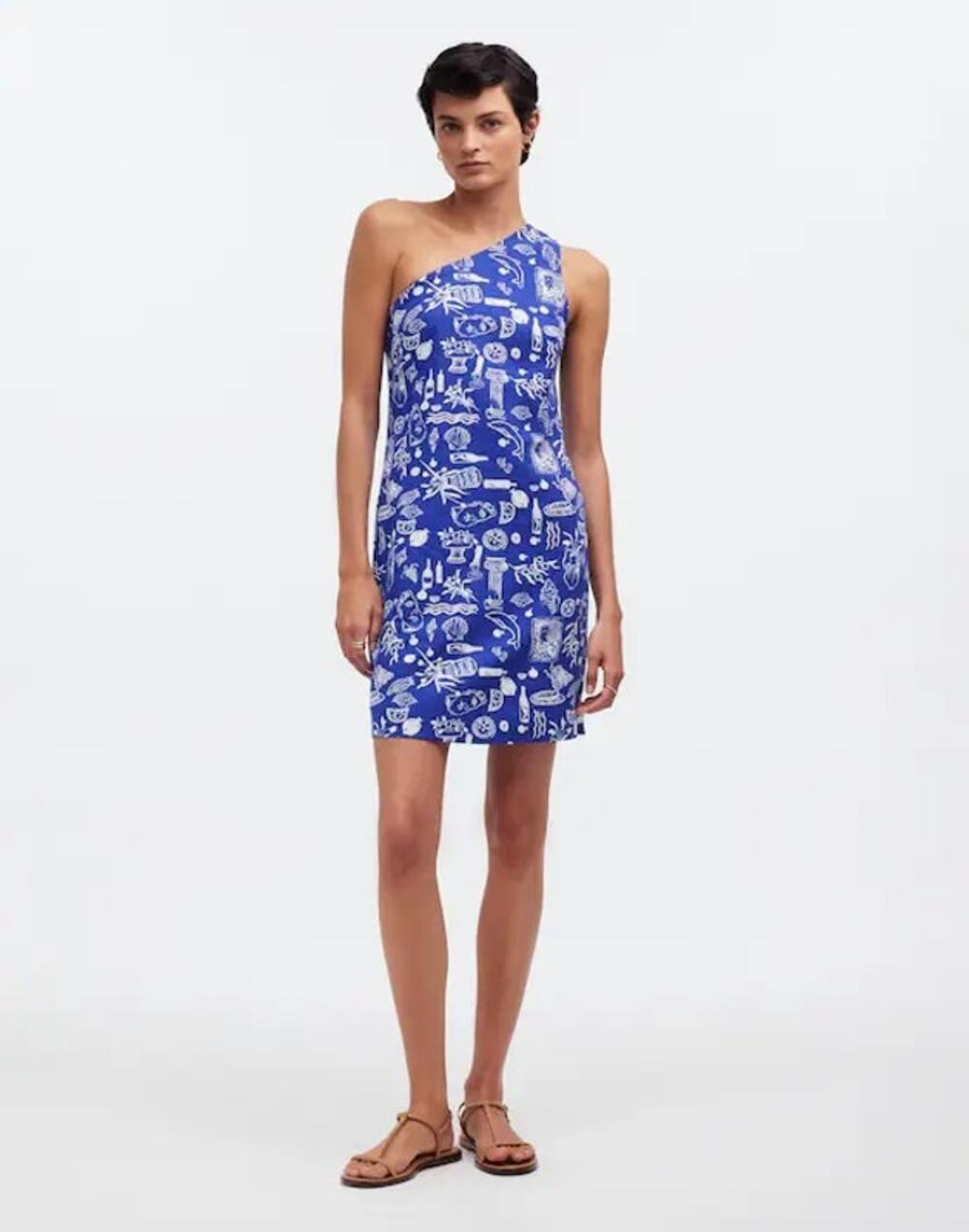 Madewell x Lisa Says Gah! One-Shoulder Mini Dress in Clematis 0